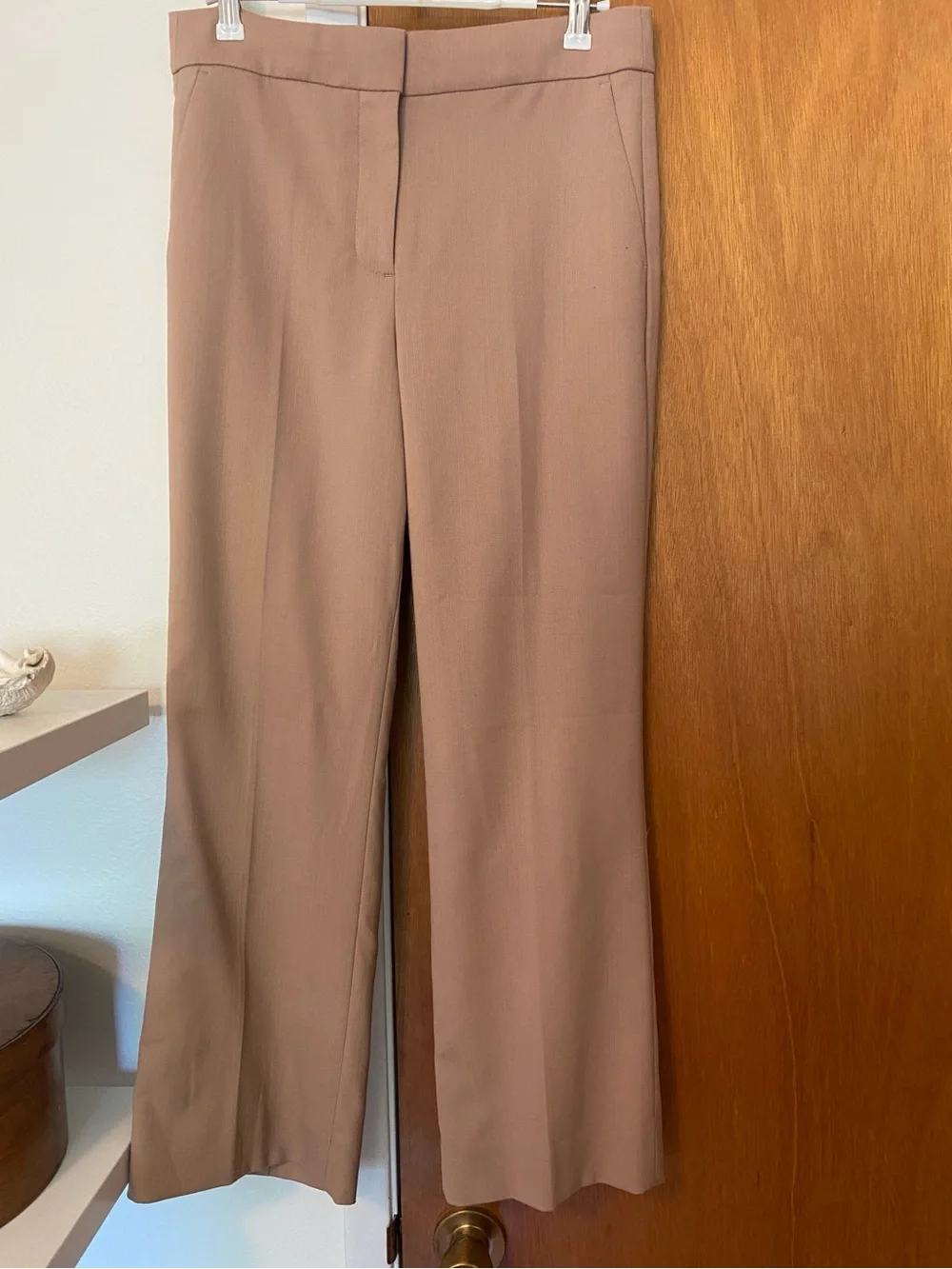 J. Crew Tan Nova Fides Crop Flare Wool Trousers Size 6